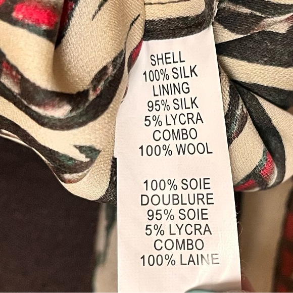 Diane von Furstenberg Silk Wool Ailis Pheasant Feather Print Dress 8 Vintage DVF - Picture 13 of 16